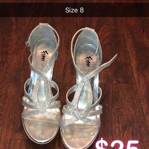 Silver sparkly heels
